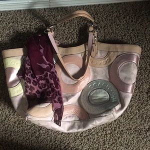 Coach bag with scarf
